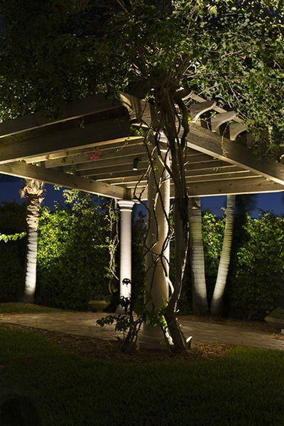 Pergola with LED lighting and landscape in Poughkeepsie NY